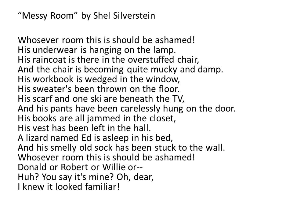 How to write a poem about my room